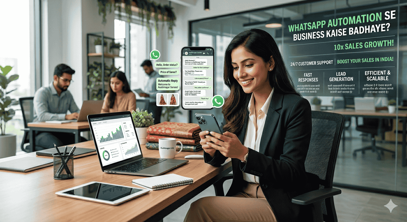 WhatsApp Automation से बिज़नेस कैसे बढ़ाएं? पूरी जानकारी हिंदी में