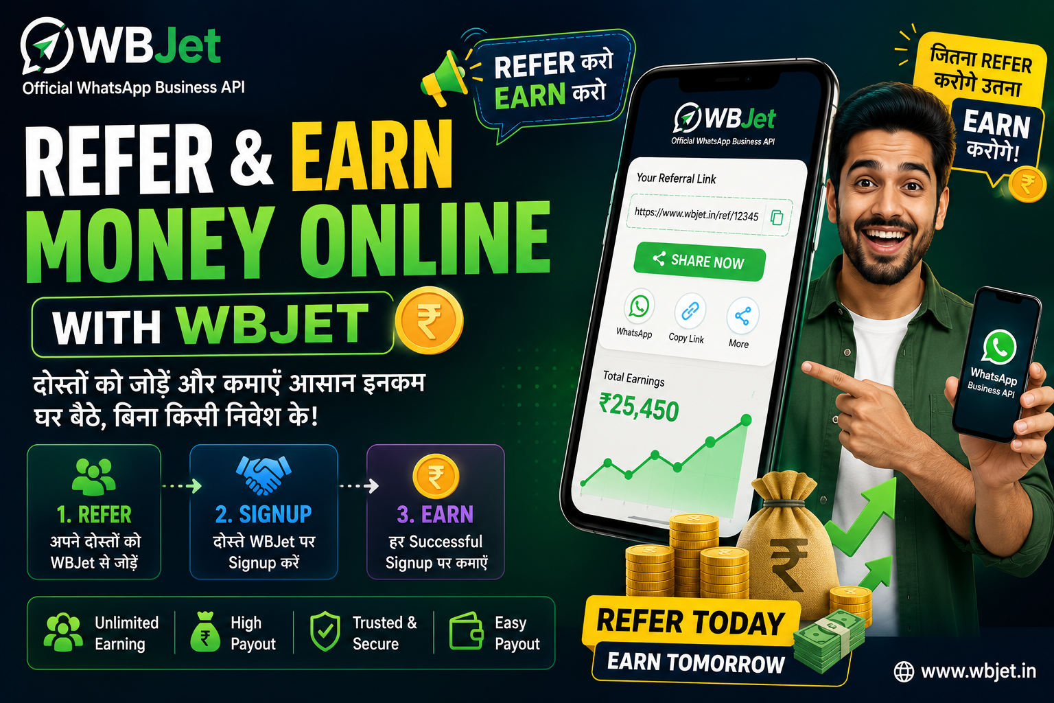 घर बैठे WB Jet Refer & Earn प्रोग्राम से हर महीने ₹50,000+ पैसिव इनकम कैसे कमाएं? (2026 गाइड)